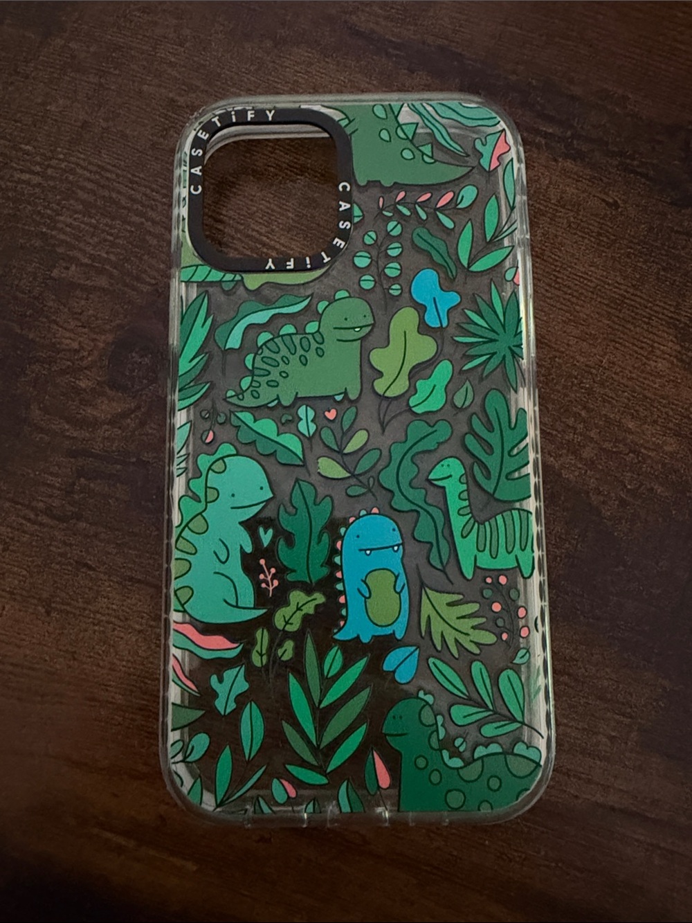 Casetify Green & Blue Dino Jungle Clear Phone Case - IPHONE 12 PRO